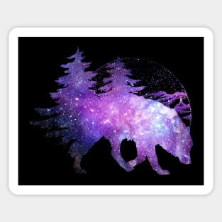 The Wolf And The Night - Space Sticker